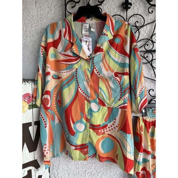 Jessica Simpson Bathing Suit Cover Up Shorts Set - XL - Multicolored - Picture 2 of 9